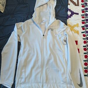 Nike White Dri-FIT Zip-Up Hoodie